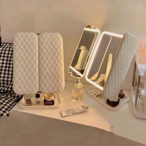 Miroir portable lumineux